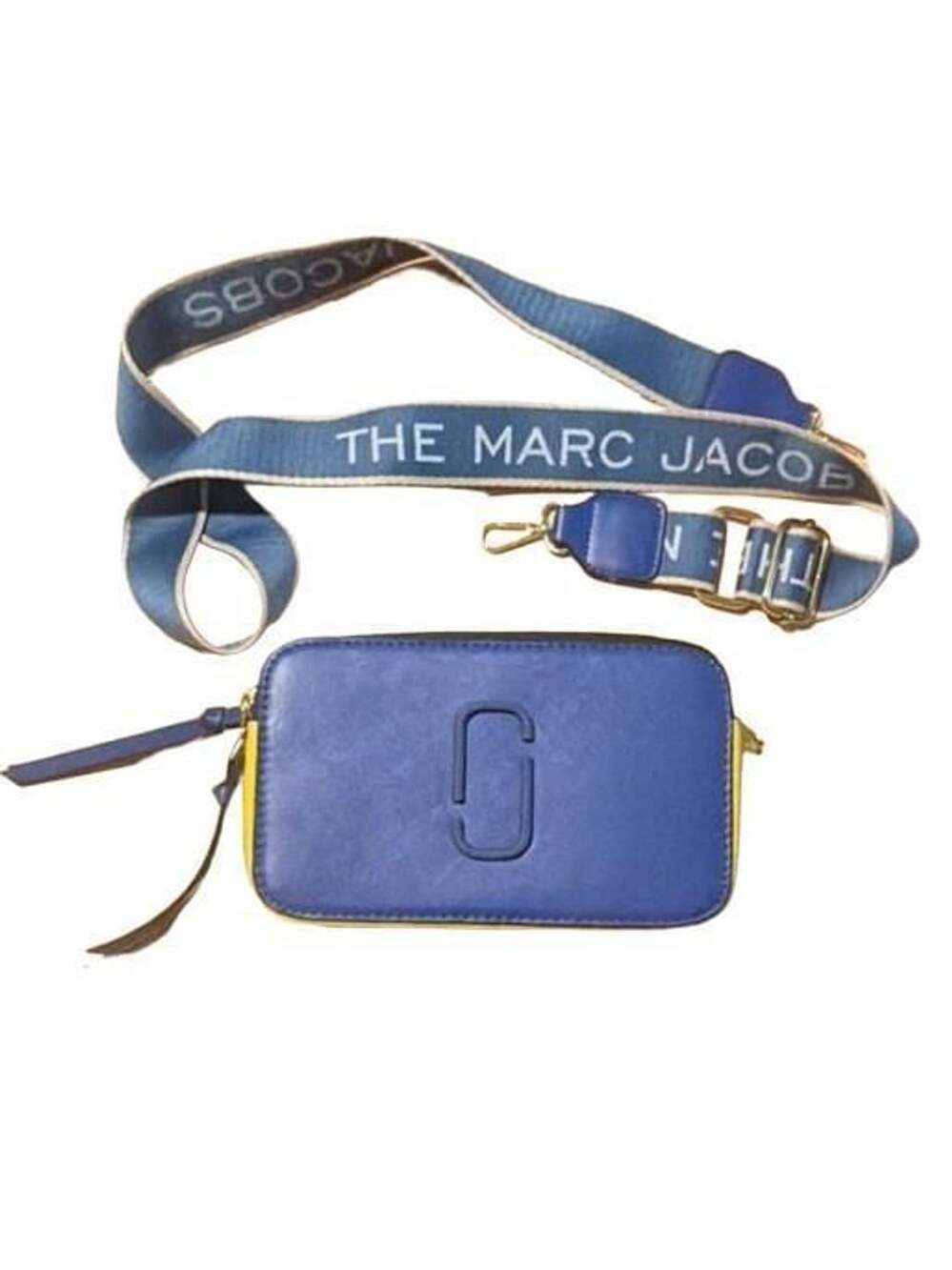 Marc Jacobs Snapshot Camera Bag Blue Yellow White Leather Crossbody